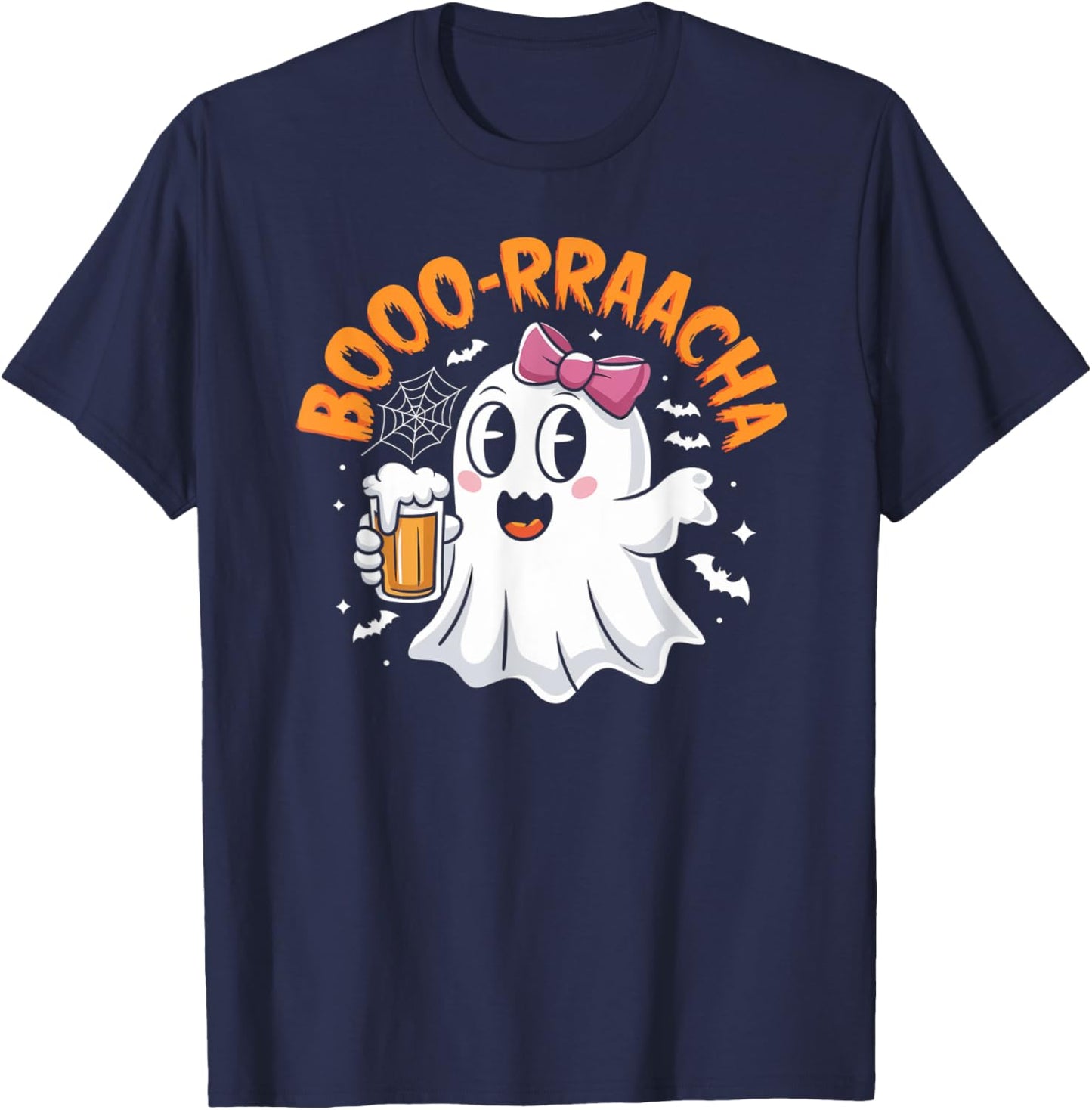 Boo-Racha Cute Ghost Beer Party Funny Halloween Costume T-Shirt - T-Shirt | Navy