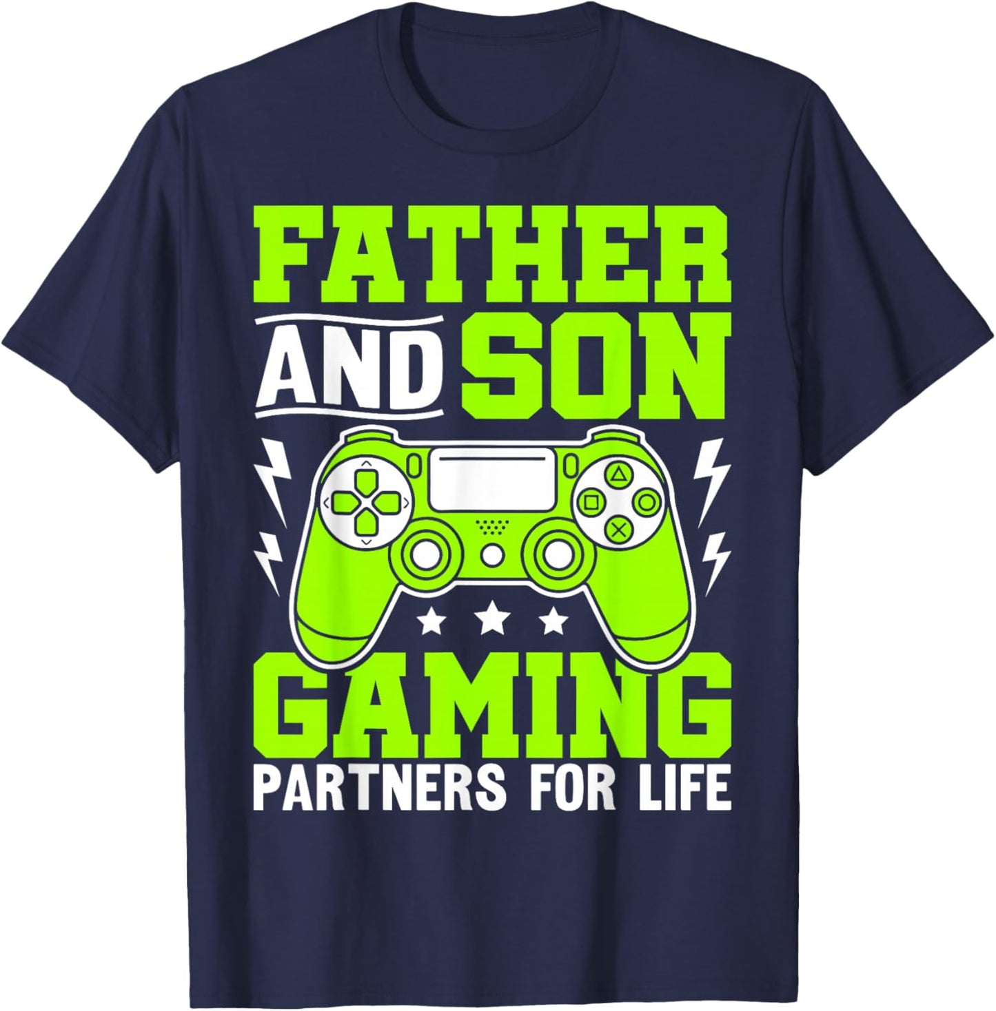 Father and Son Gaming Partners for Life T-Shirt - T-Shirt | Navy