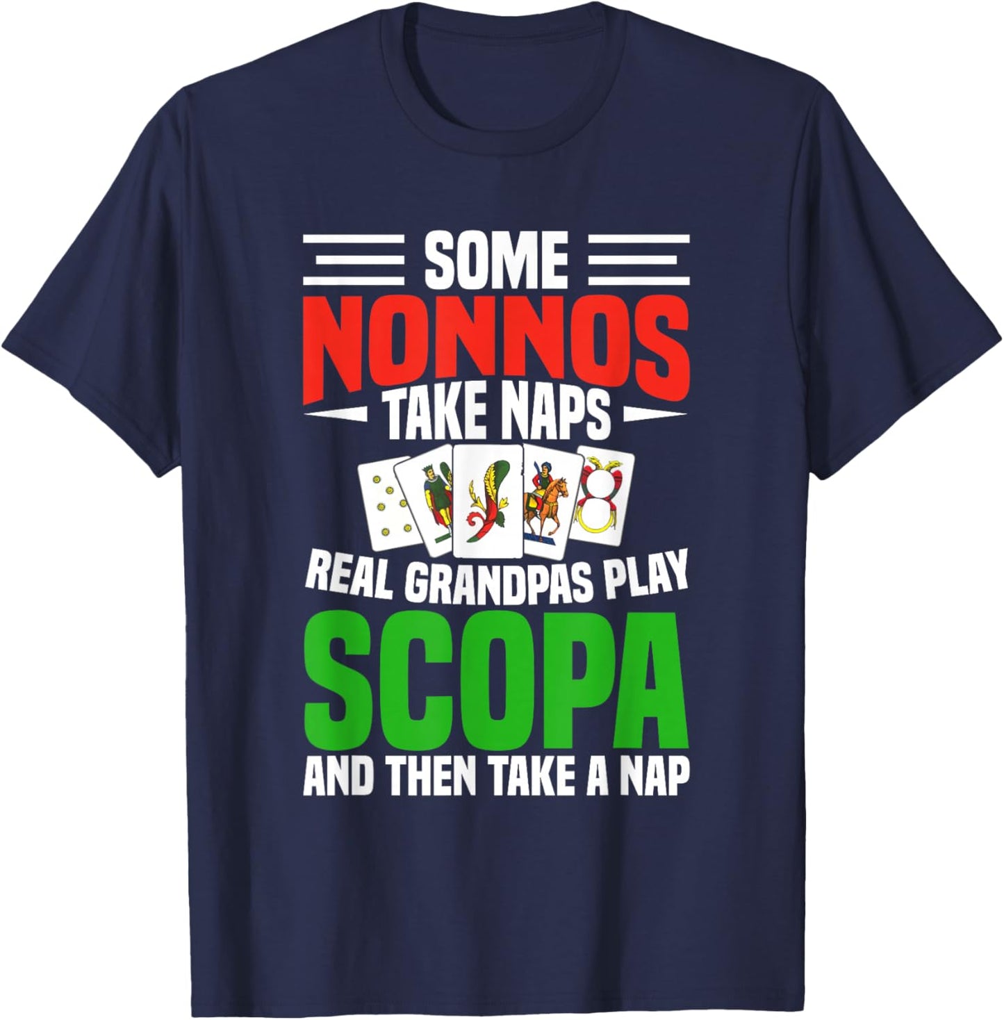 Scopa Card Game Lover | Italian Classic Game T-Shirt - T-Shirt | Navy