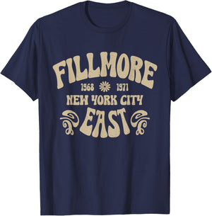 Fillmore 1968-1971 New York City Peace Love Vintage Style T-Shirt - T-Shirt | Navy