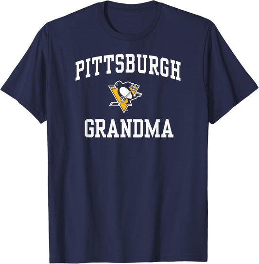 Pittsburgh Penguins Grandma Icon Black Officially Licensed T-Shirt - T-Shirt | Navy