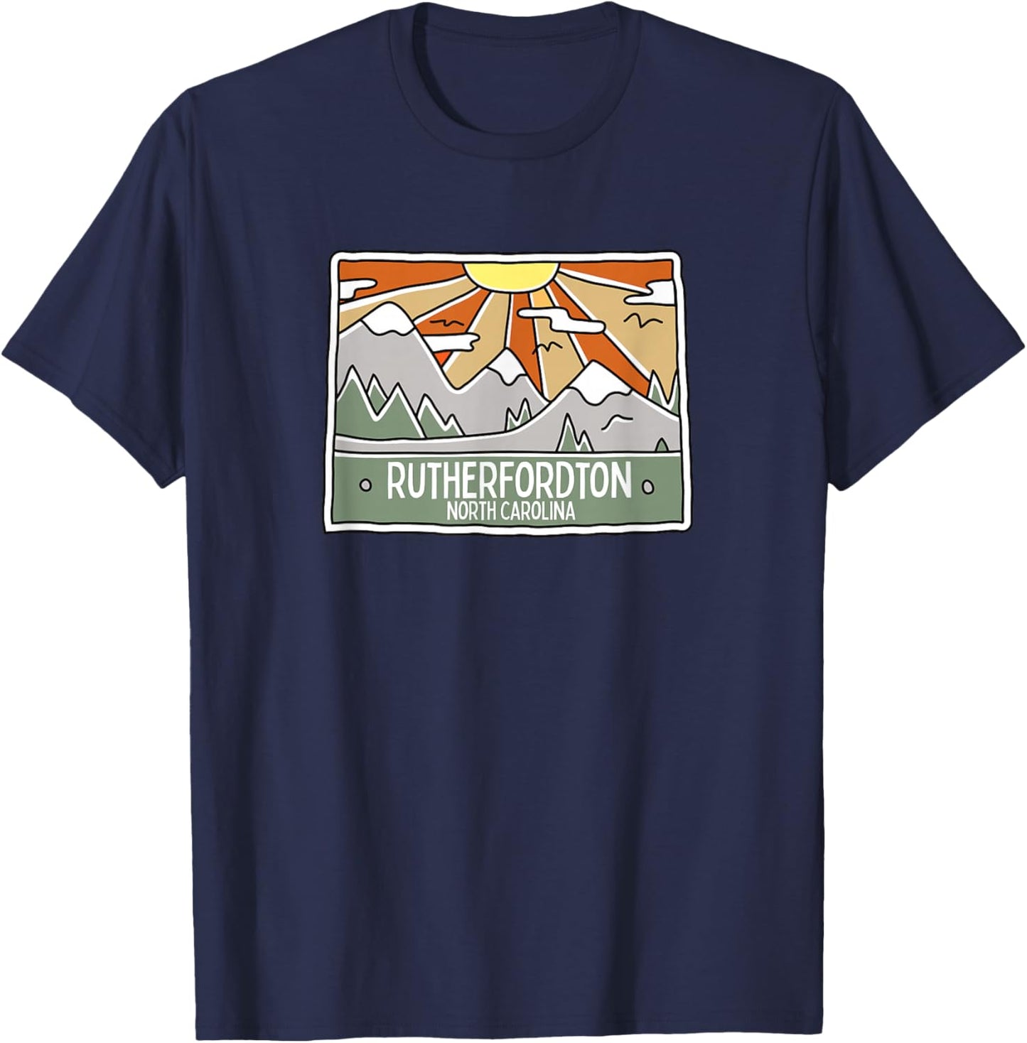 Rutherfordton North Carolina Mountains Sunrise NC Souvenir T-Shirt - T-Shirt | Navy