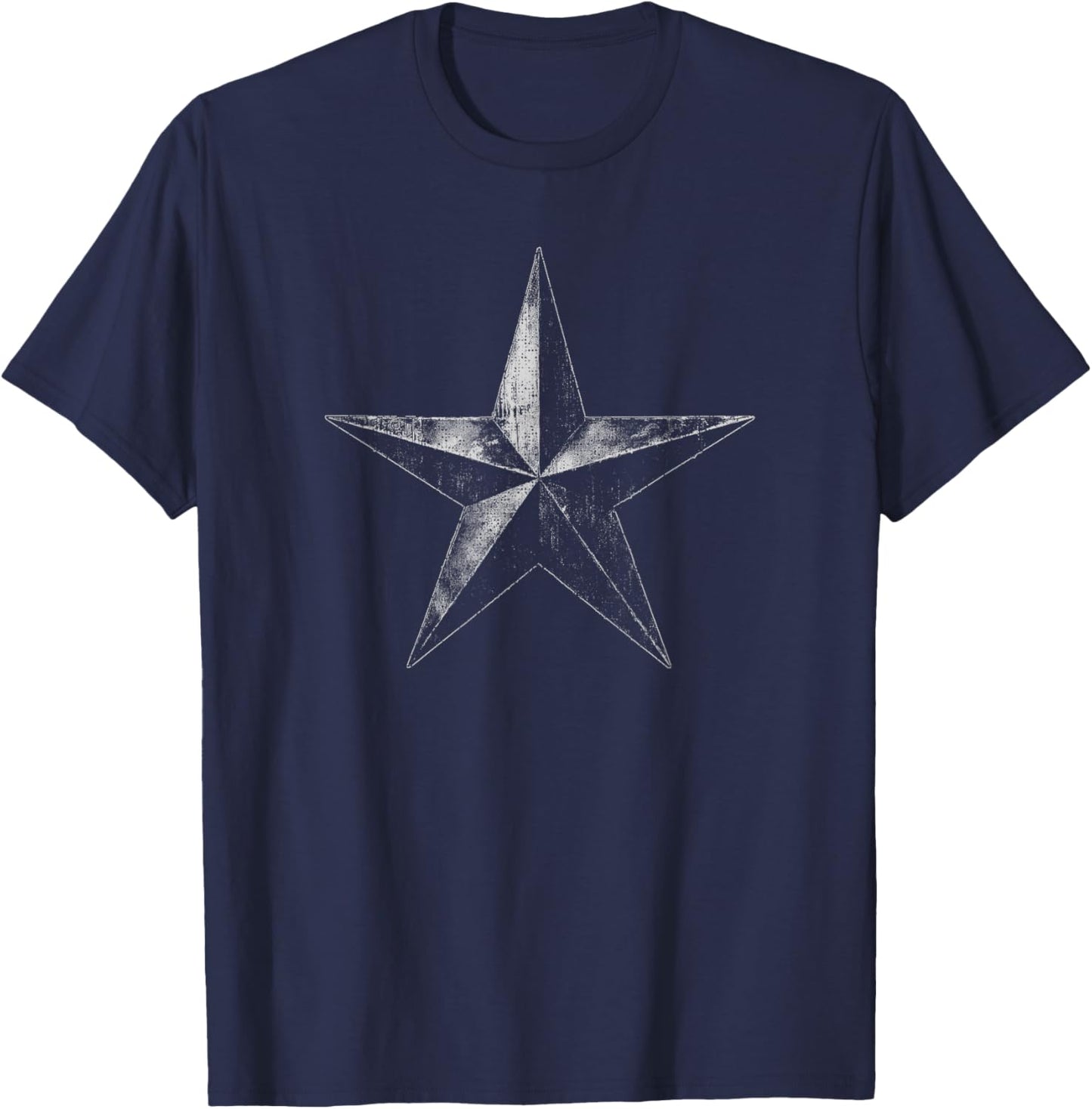 Grunge Star Distressed Retro Vintage Graphic T-Shirt - T-Shirt | Navy