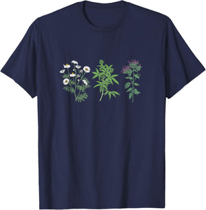 Vintage Botanical Beautiful Flower Lover Pun Gardener T-Shirt - T-Shirt | Navy