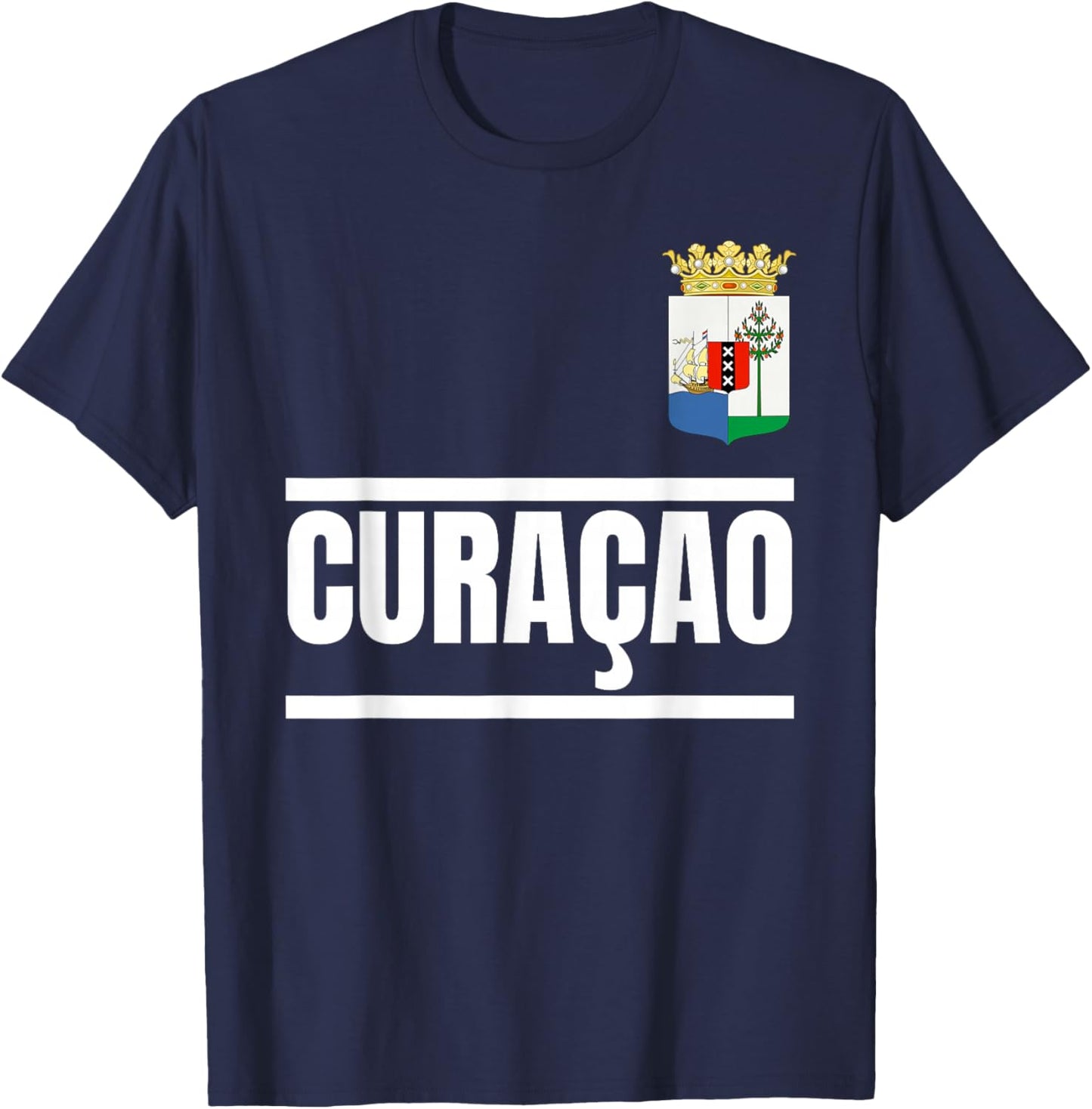 Curacao Coat of Arms - Curacao Flag T-Shirt - T-Shirt | Navy