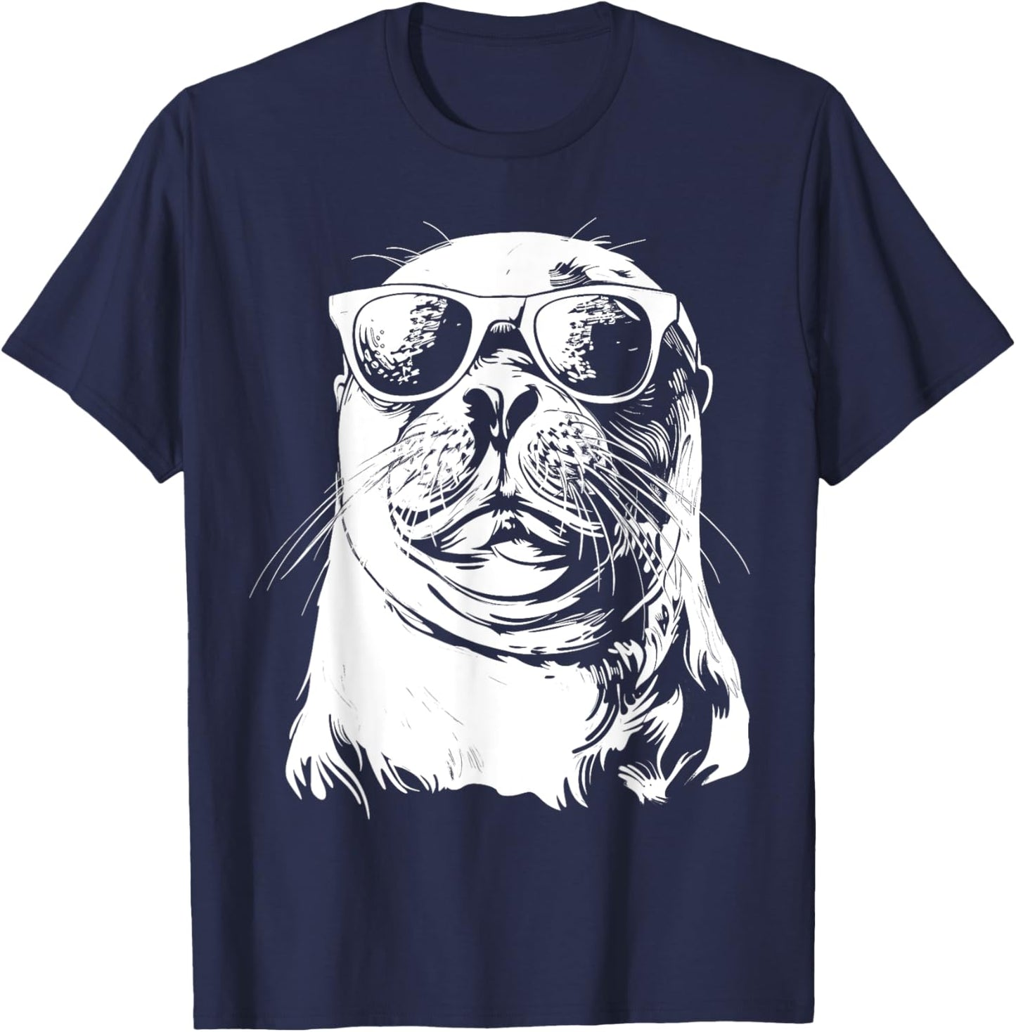 Seal Sunglasses Sea Lion Zookeeper Animal Funny T-Shirt - T-Shirt | Navy