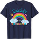 Daddy of The Birthday Girl Rainbow B-Day Matching Family T-Shirt - T-Shirt | Navy