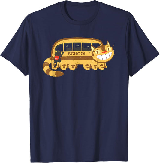Cats In A Catbus Headed To School Schoolcatbus T-Shirt - T-Shirt | Navy