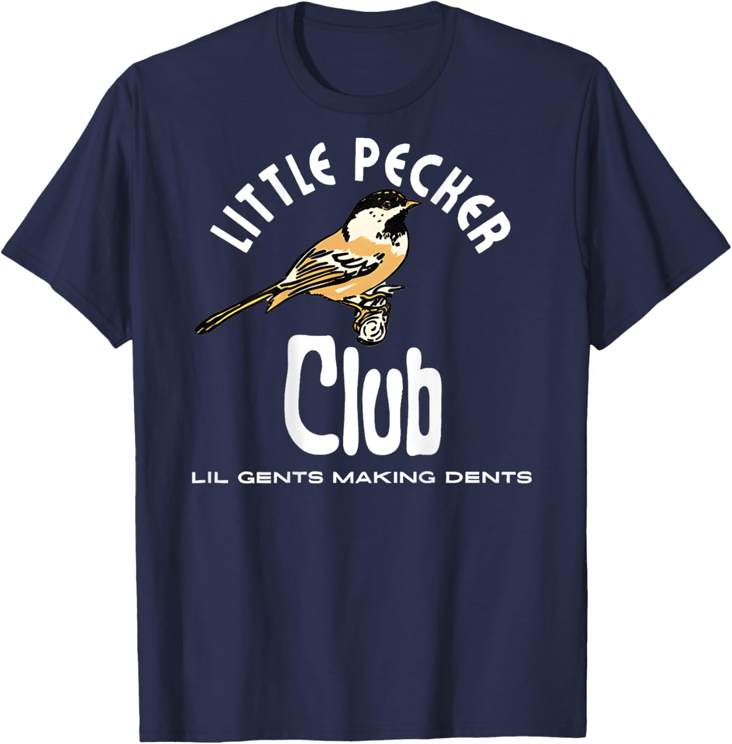 little pecker club Black Humor Club -Adults Small Short Sleeve Loose Fit Polyester 100% Imported T-Shirt - T-Shirt | Navy
