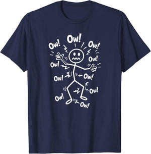 Ow Ow Ow Ow Saying Body Pain Character T-Shirt - T-Shirt | Navy