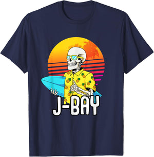 Jeffreys Bay South Africa Vacation J-Bay Retro Surfer T-Shirt - T-Shirt | Navy