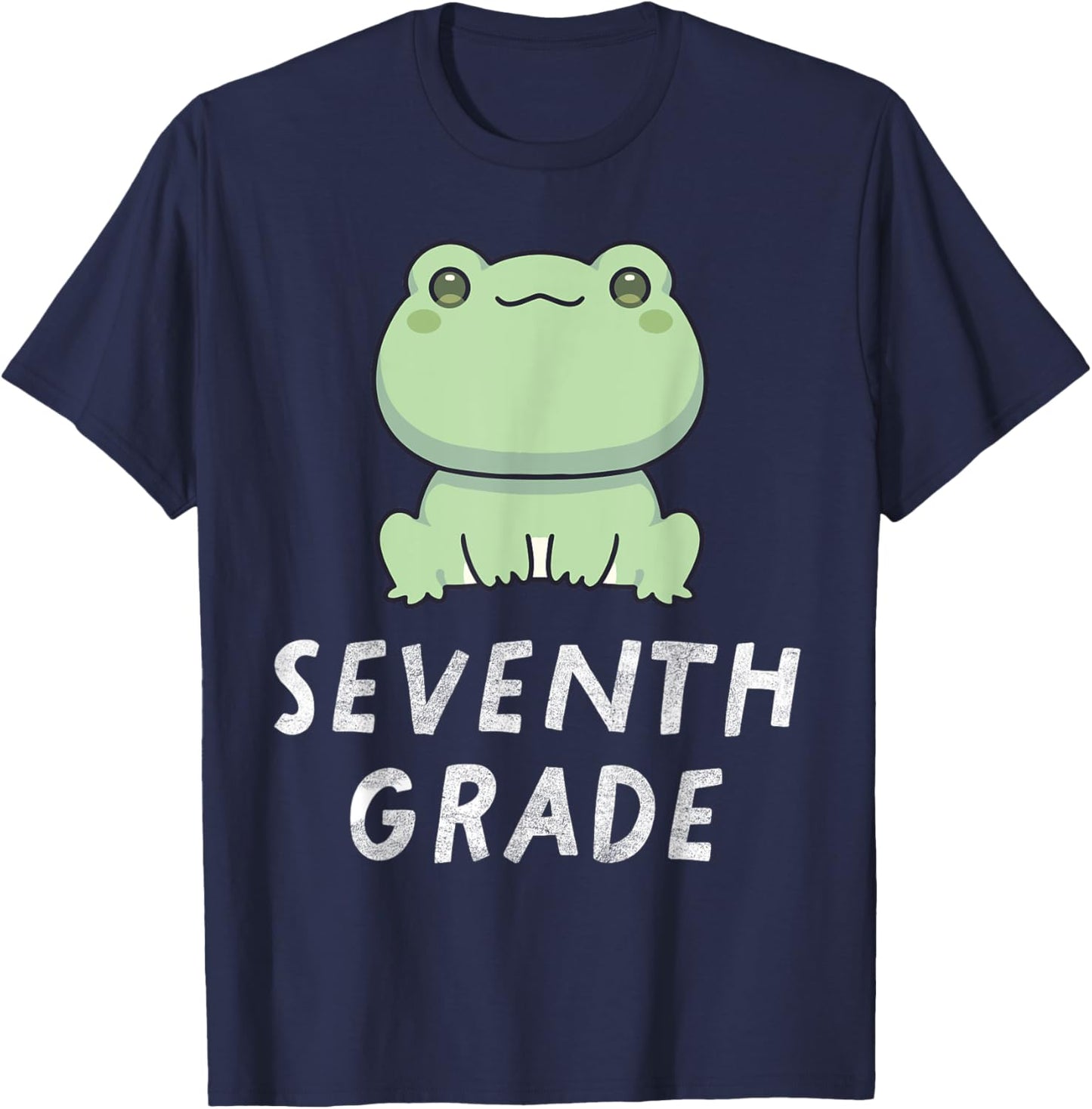 7th Grade Frog Back To School Student Teacher T-Shirt - T-Shirt | Navy