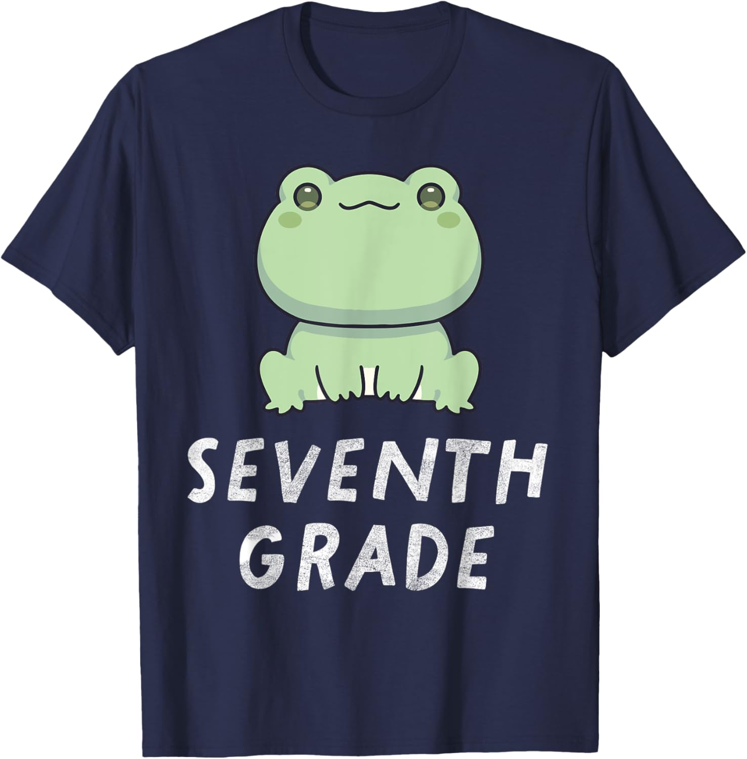 7th Grade Frog Back To School Student Teacher T-Shirt - T-Shirt | Navy