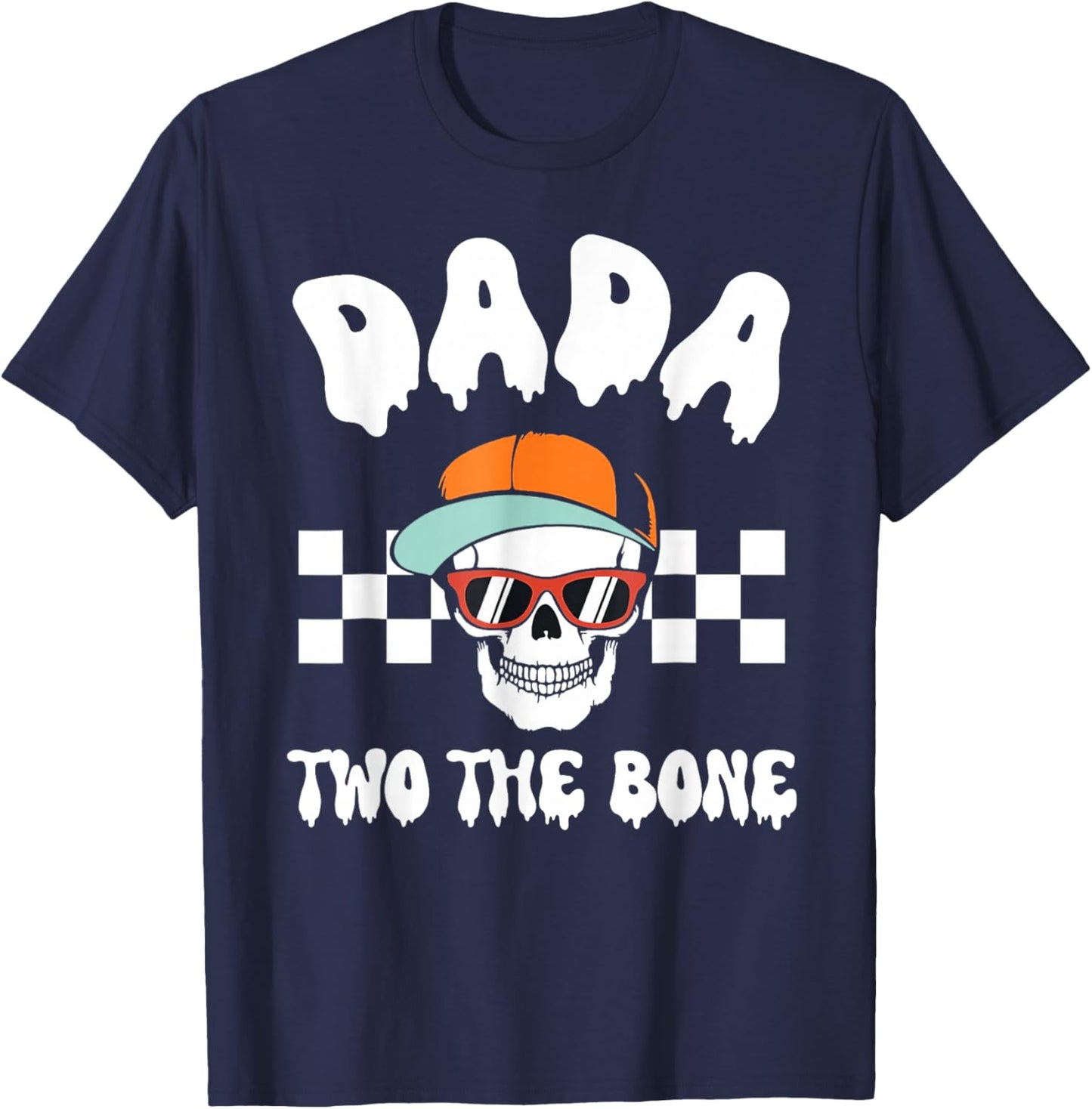 Dada Two The Bone Skeleton Halloween 2nd Birthday Gigi T-Shirt - T-Shirt | Navy