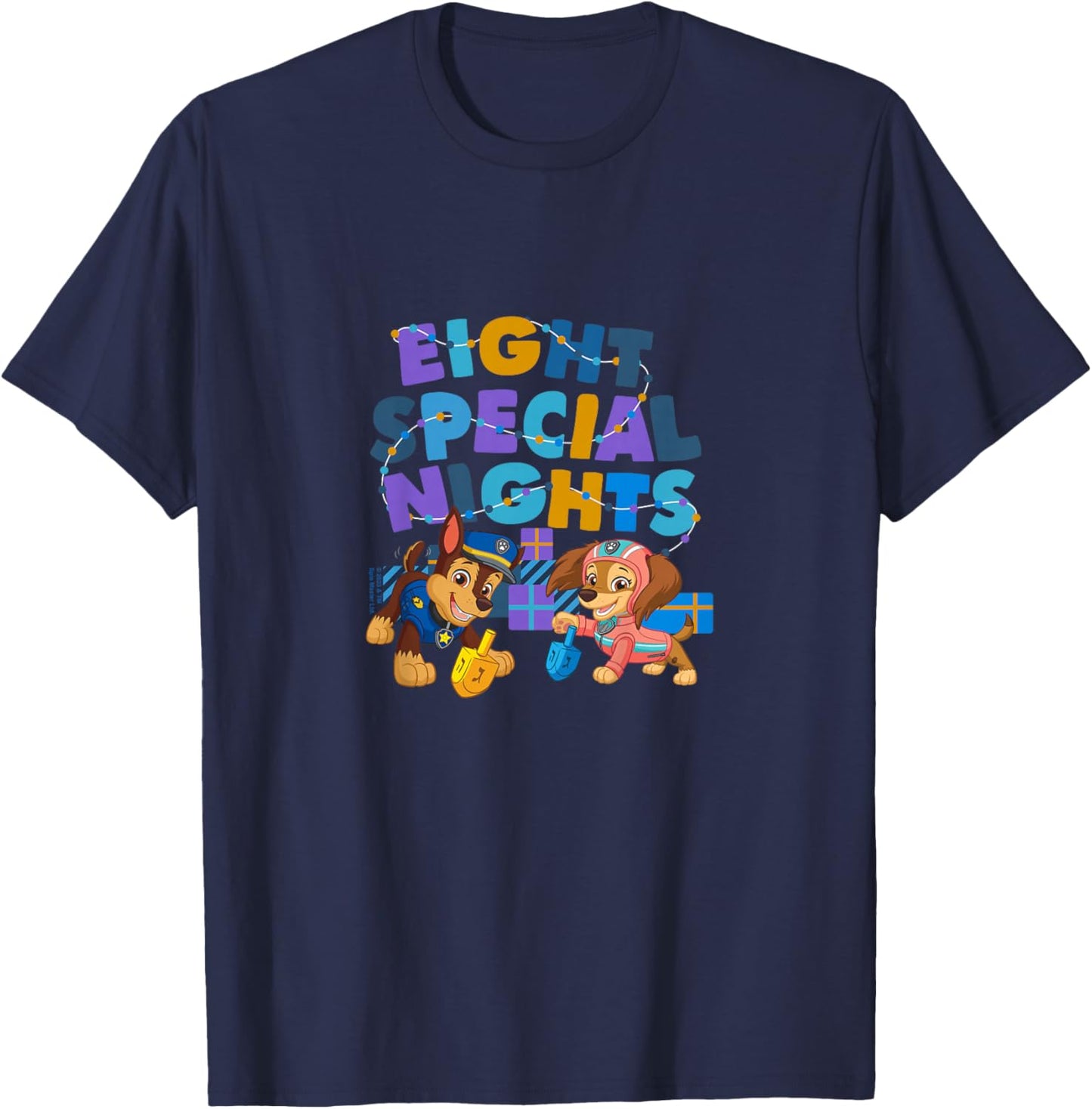 PAW Patrol Hanukkah Eight Special Nights Chase & Liberty T-Shirt - T-Shirt | Navy