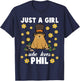 Just A Girl Who Loves Phil Groundhog Day Funny Women Retro T-Shirt - T-Shirt | Navy