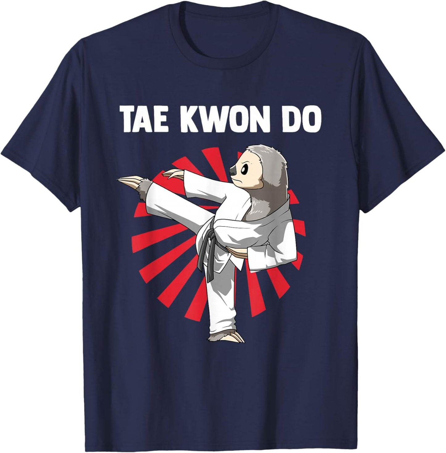 Taekwondo Sloth Funny Taekwondo T-Shirt - T-Shirt | Navy
