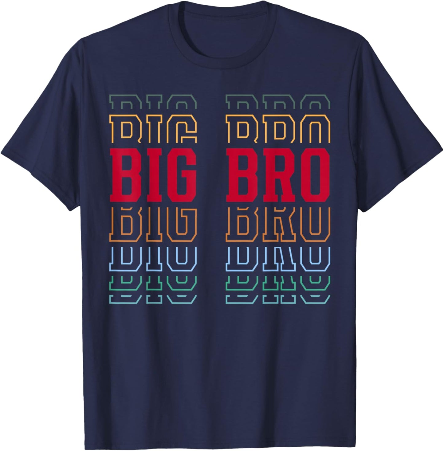 Big Bro Funny Athletic Lettering Siblings Older Brother T-Shirt - T-Shirt | Navy