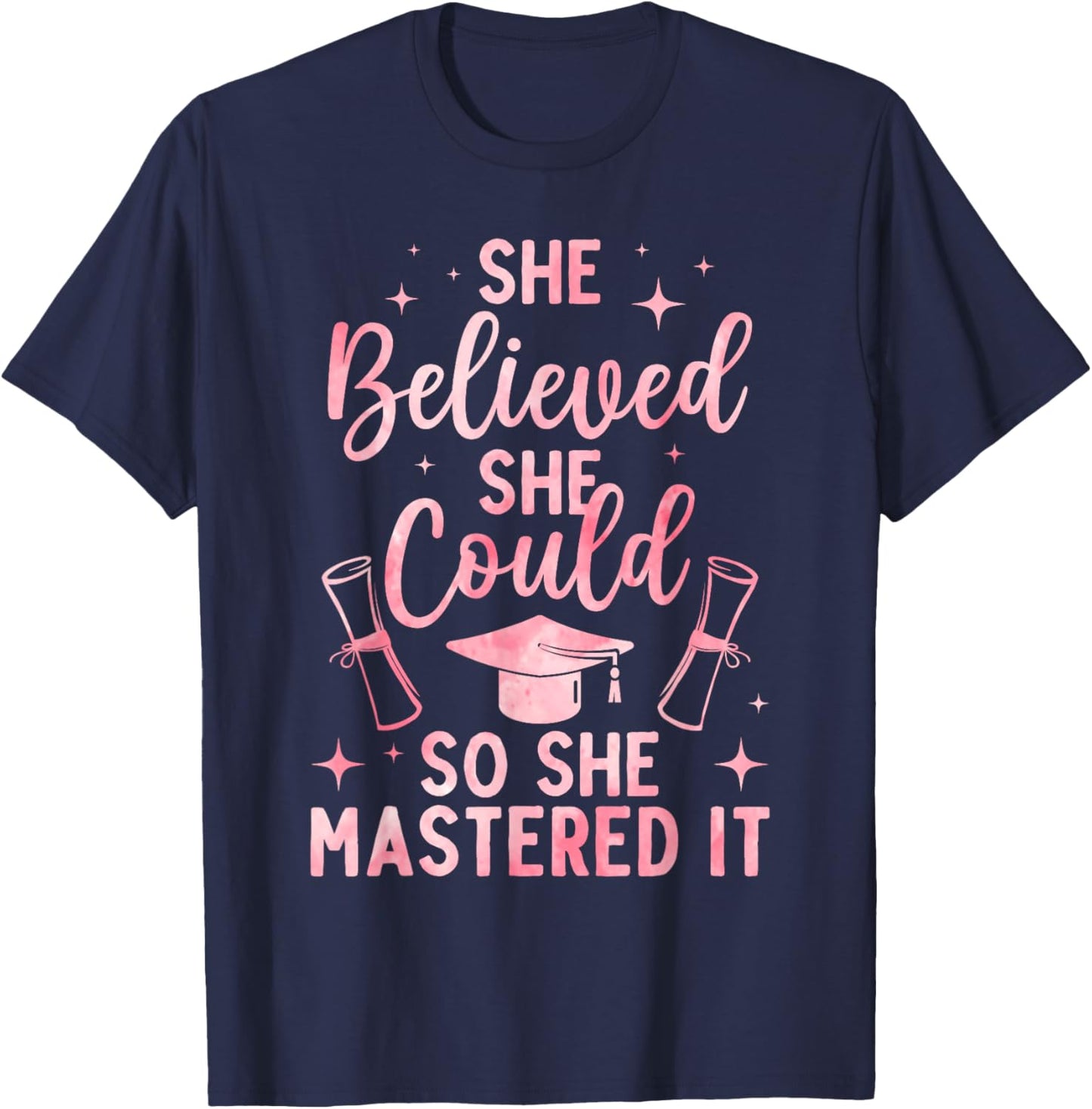 Masters Degree Graduation Art Girl Masters Degree T-Shirt - T-Shirt | Navy