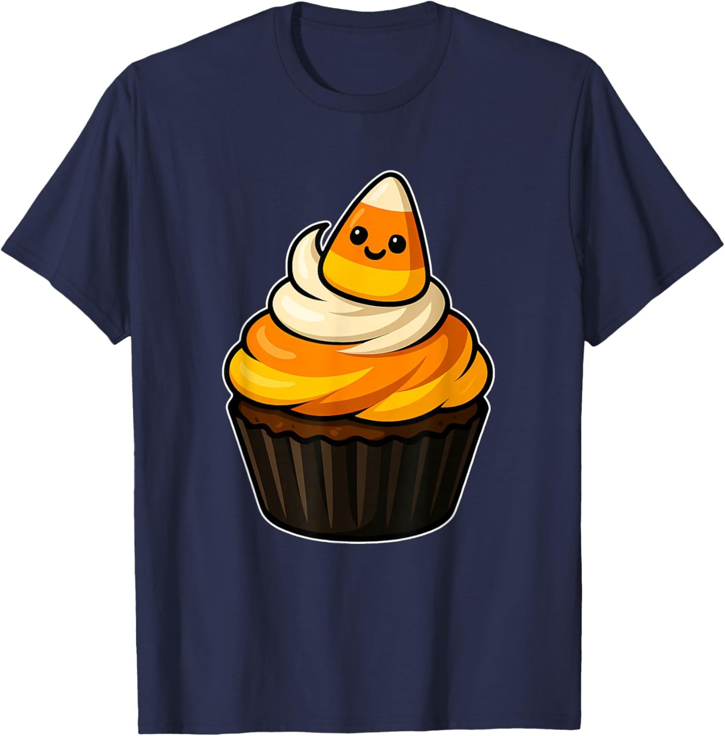 Candy Corn Cupcake T-Shirt - T-Shirt | Navy