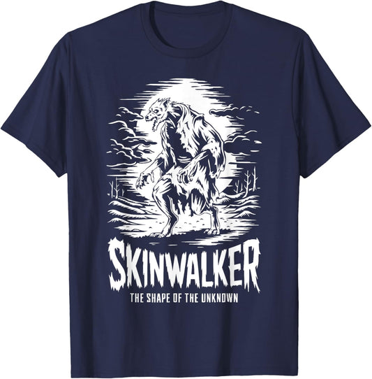 Skinwalker Cryptid Monster Cryptozoology Skin Walker T-Shirt - T-Shirt | Navy