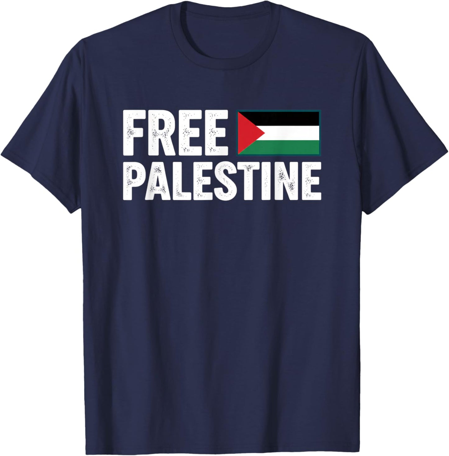 Free Palestine Kids Palestinian Flag Solidarity Protest T-Shirt - T-Shirt | Navy