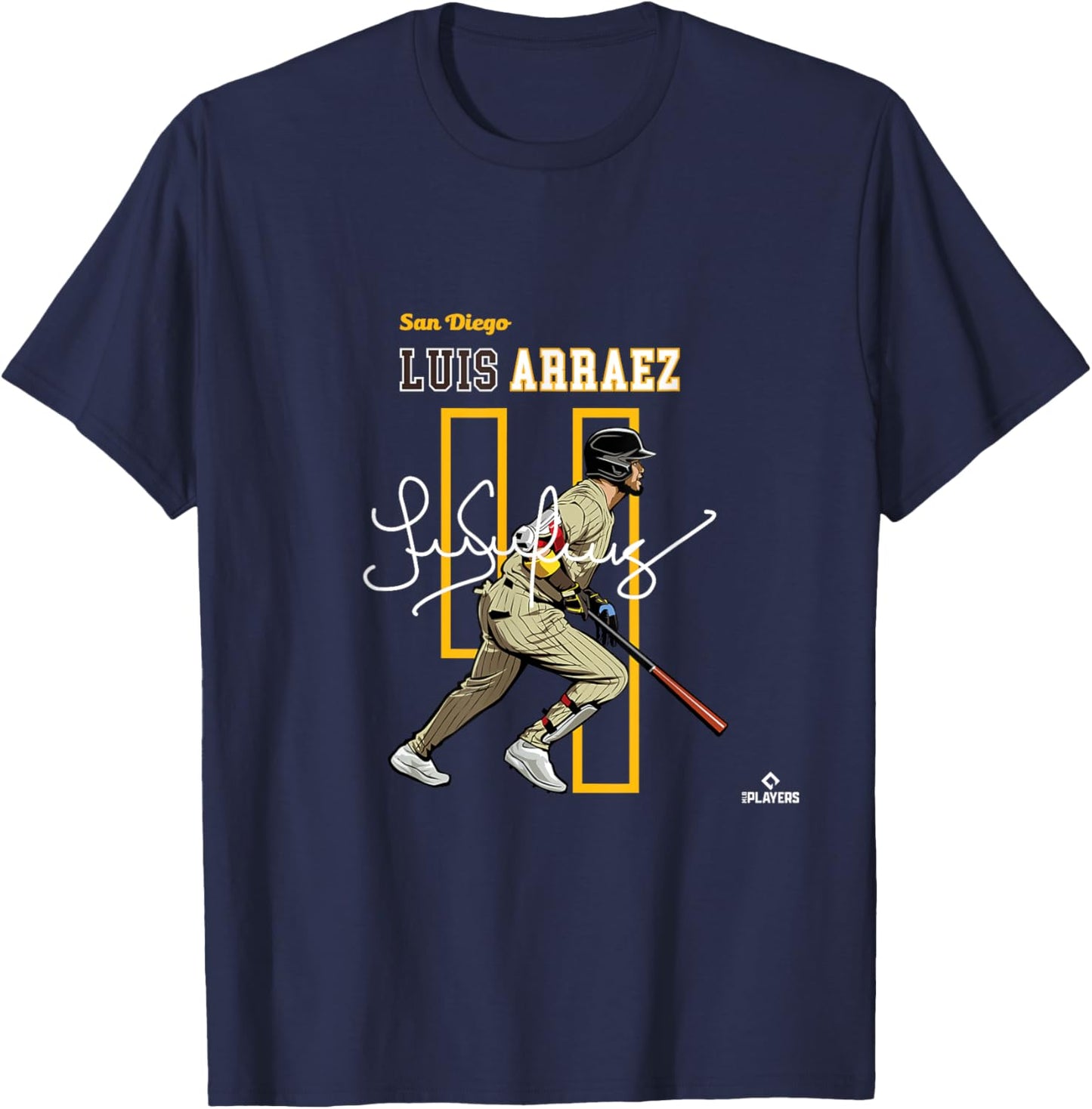 Luis Arraez | San Diego Baseball Players | MLBLAR3005 T-Shirt - T-Shirt | Navy