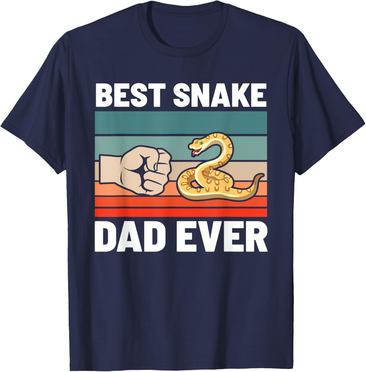 Best Snake Dad Ever Ball Python Owner Father's Day Retro T-Shirt - T-Shirt | Navy