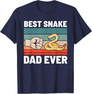 Best Snake Dad Ever Ball Python Owner Father's Day Retro T-Shirt - T-Shirt | Navy