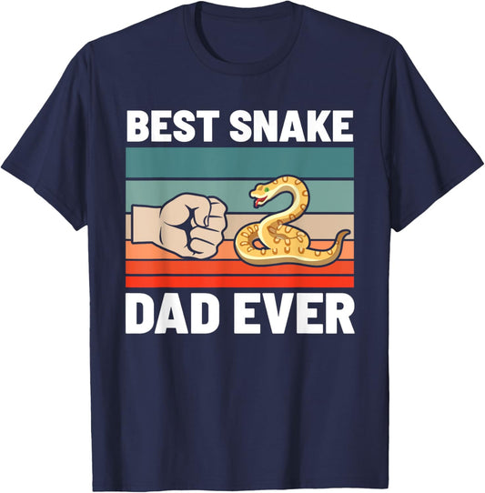 Best Snake Dad Ever Ball Python Owner Father's Day Retro T-Shirt - T-Shirt | Navy