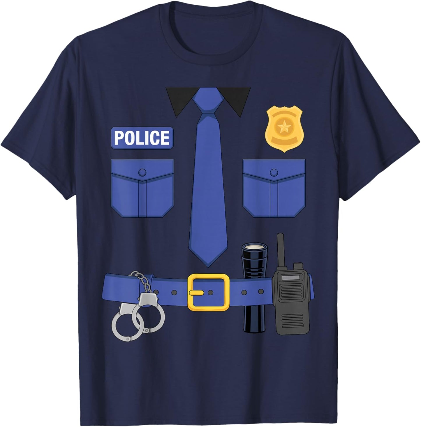 Police Officer Uniform Costume Halloween T-Shirt - T-Shirt | Navy