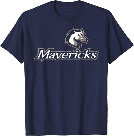 Mercy University Mavericks Mavs Logo T-Shirt - T-Shirt | Navy