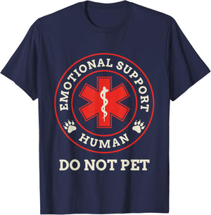 Emotional Support Human Do Not Pet Service Dog Love Humor T-Shirt - T-Shirt | Navy
