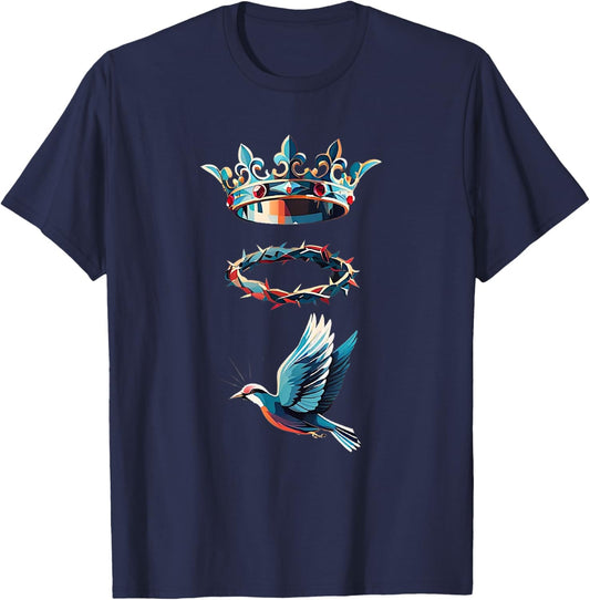 Holy Trinity Father Son and Holy Spirit Catholic T-Shirt - T-Shirt | Navy