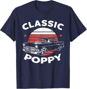 Poppy Vintage Retro Classic Funny Car Lover Enthusiast T-Shirt - T-Shirt | Navy