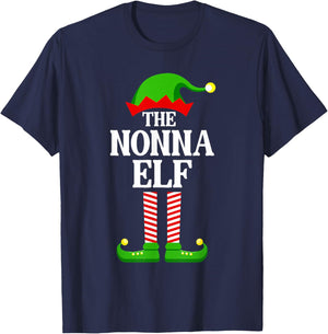 Nonna Elf Family Matching Group Funny Christmas T-Shirt - T-Shirt | Navy