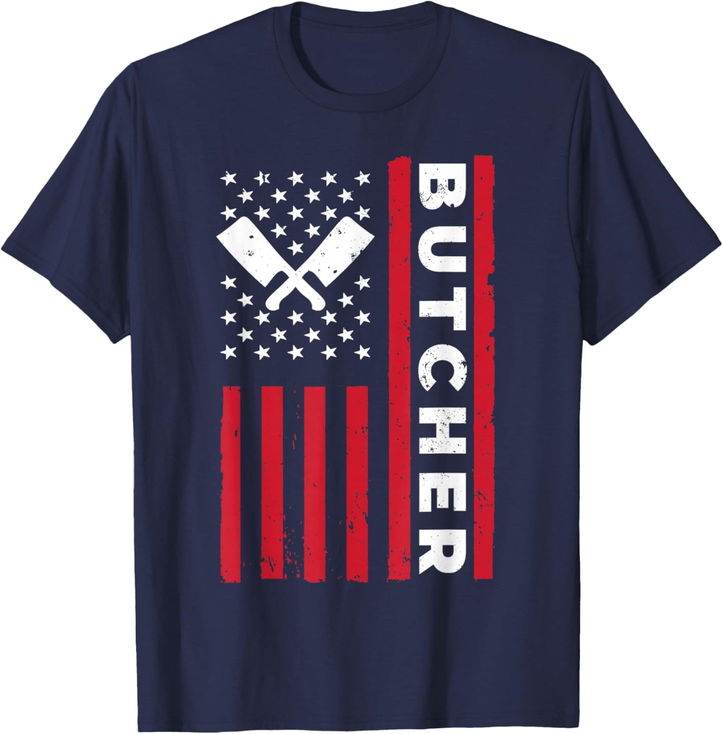 Cool Butcher Art Dad Meat Cutting Butchery Butcher T-Shirt - T-Shirt | Navy