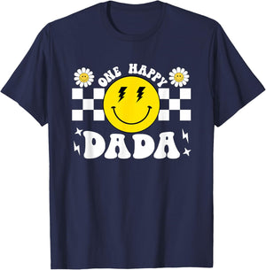 One Happy Dude Dada 1st Birthday Family Matching T-Shirt - T-Shirt | Navy