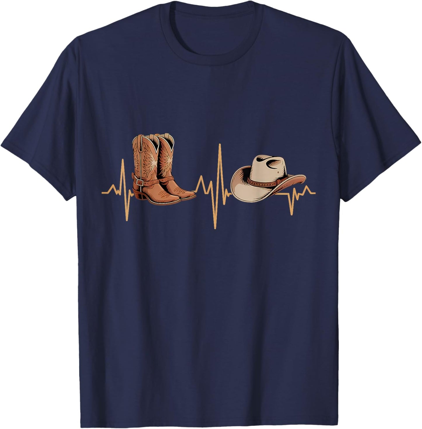 Line Dance Herzschlag EKG Line Dancing T-Shirt - T-Shirt | Navy