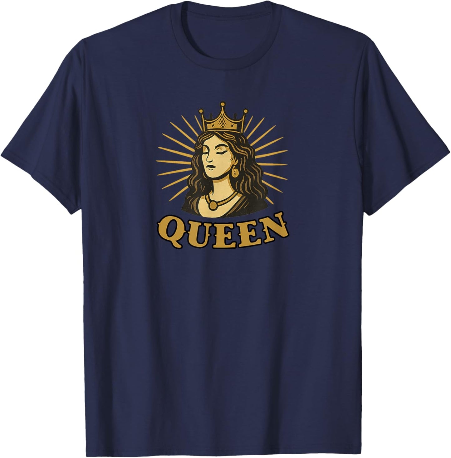 Queen with Beautiful Woman T-Shirt - T-Shirt | Navy