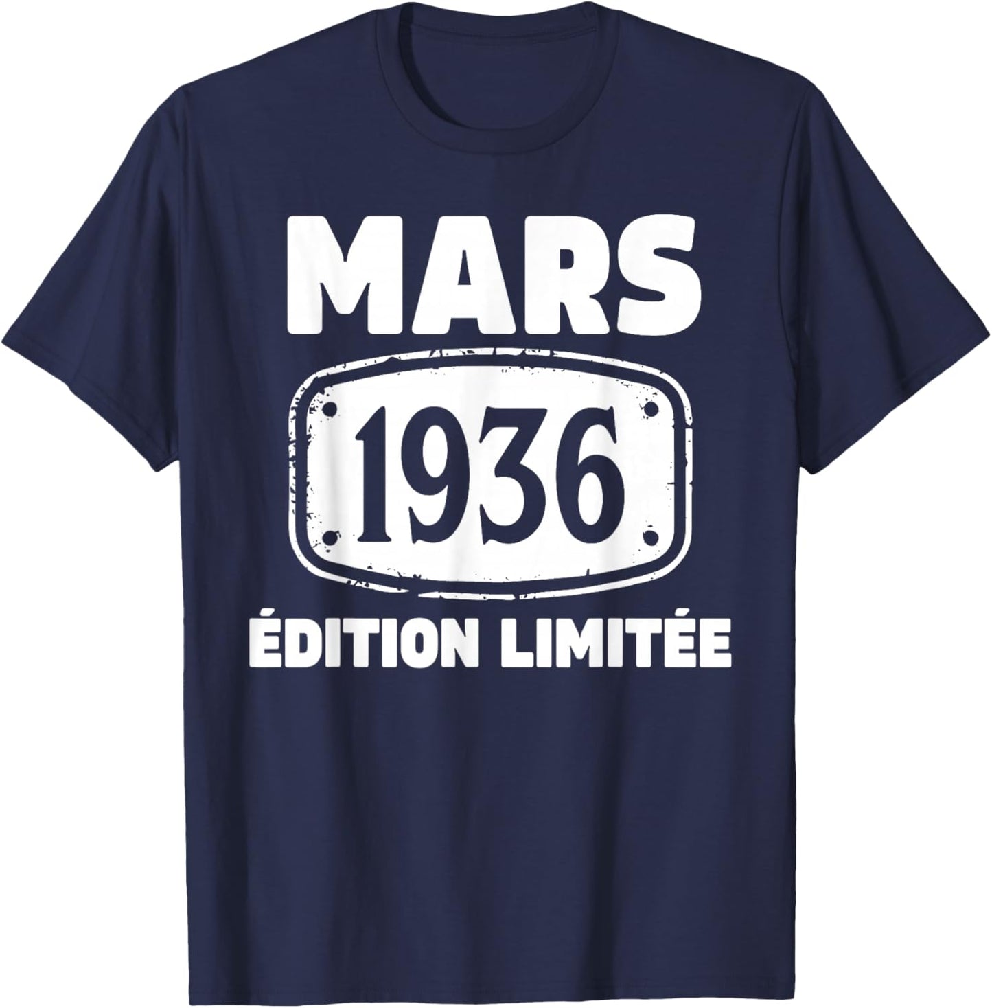 90 Ans Homme 1936 Anniversaire Mars 90 Ans Homme 1936 T-Shirt - T-Shirt | Navy