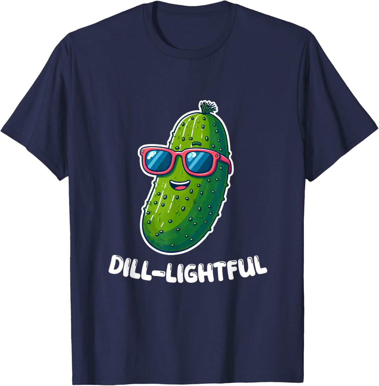Dill-lightful Pickle Dill Sunglasses Funny T-Shirt - T-Shirt | Navy