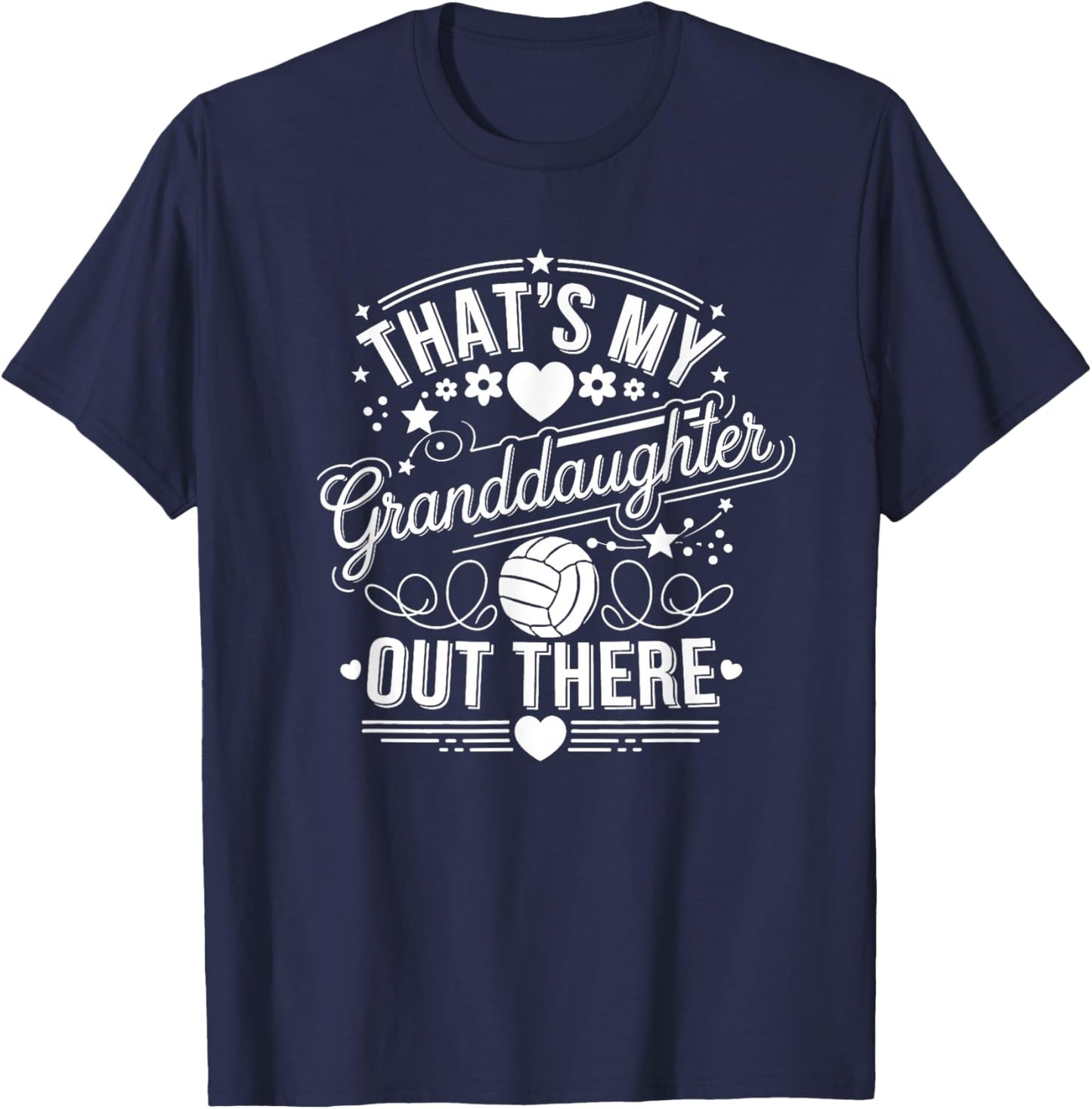 That's My Granddaughter Out There Volleyball Grandma T-Shirt - T-Shirt | Navy