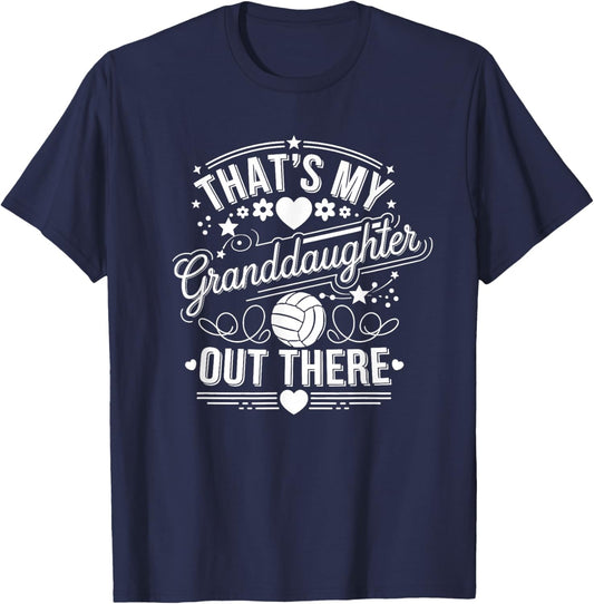 That's My Granddaughter Out There Volleyball Grandma T-Shirt - T-Shirt | Navy
