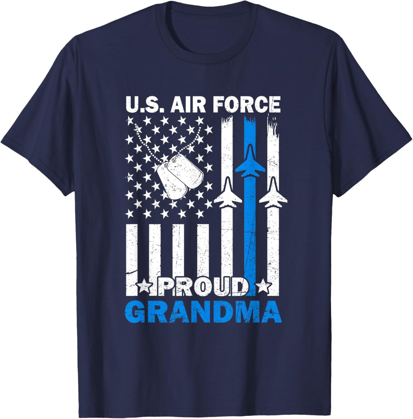 US Air Force USAF Veteran Proud Grandma Family Matching T-Shirt - T-Shirt | Navy
