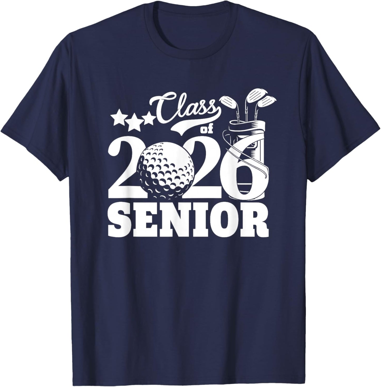 Class of 2026 Graduation Senior Golfer Golf Player Grad 2026 T-Shirt - T-Shirt | Navy
