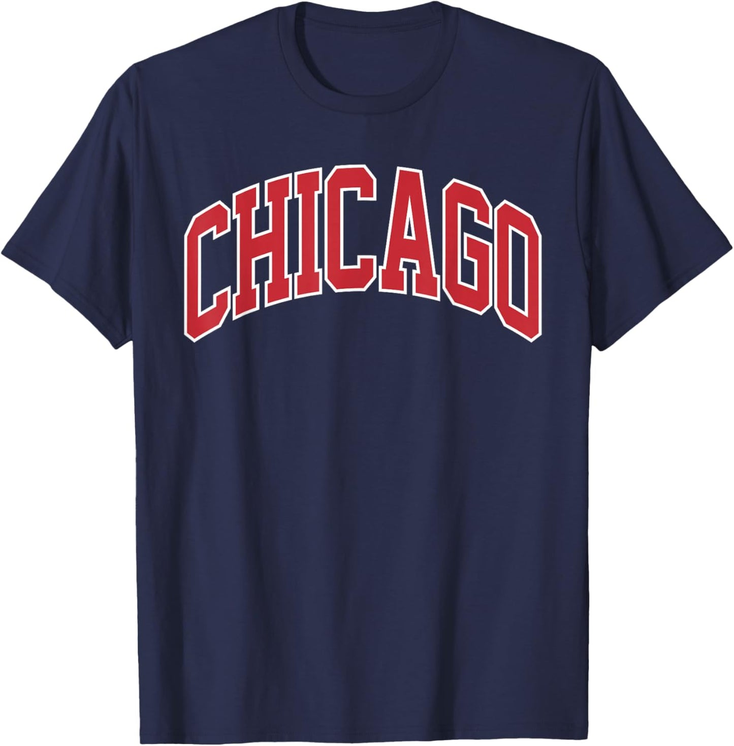 Retro Chicago Throwback Classic Chicago Men Women Red Blue T-Shirt - T-Shirt | Navy