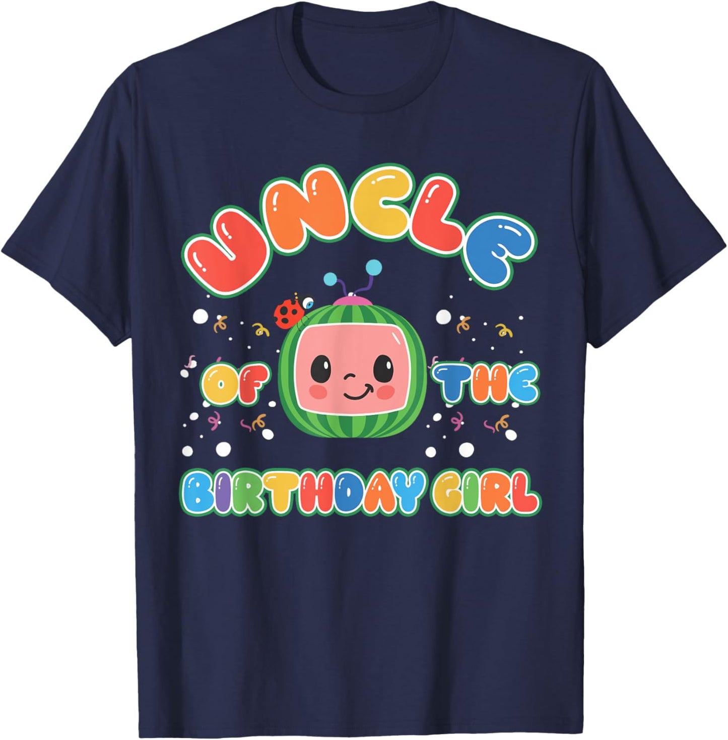Uncle Of The Birthday Girl Melon Family Matching Funny T-Shirt - T-Shirt | Navy
