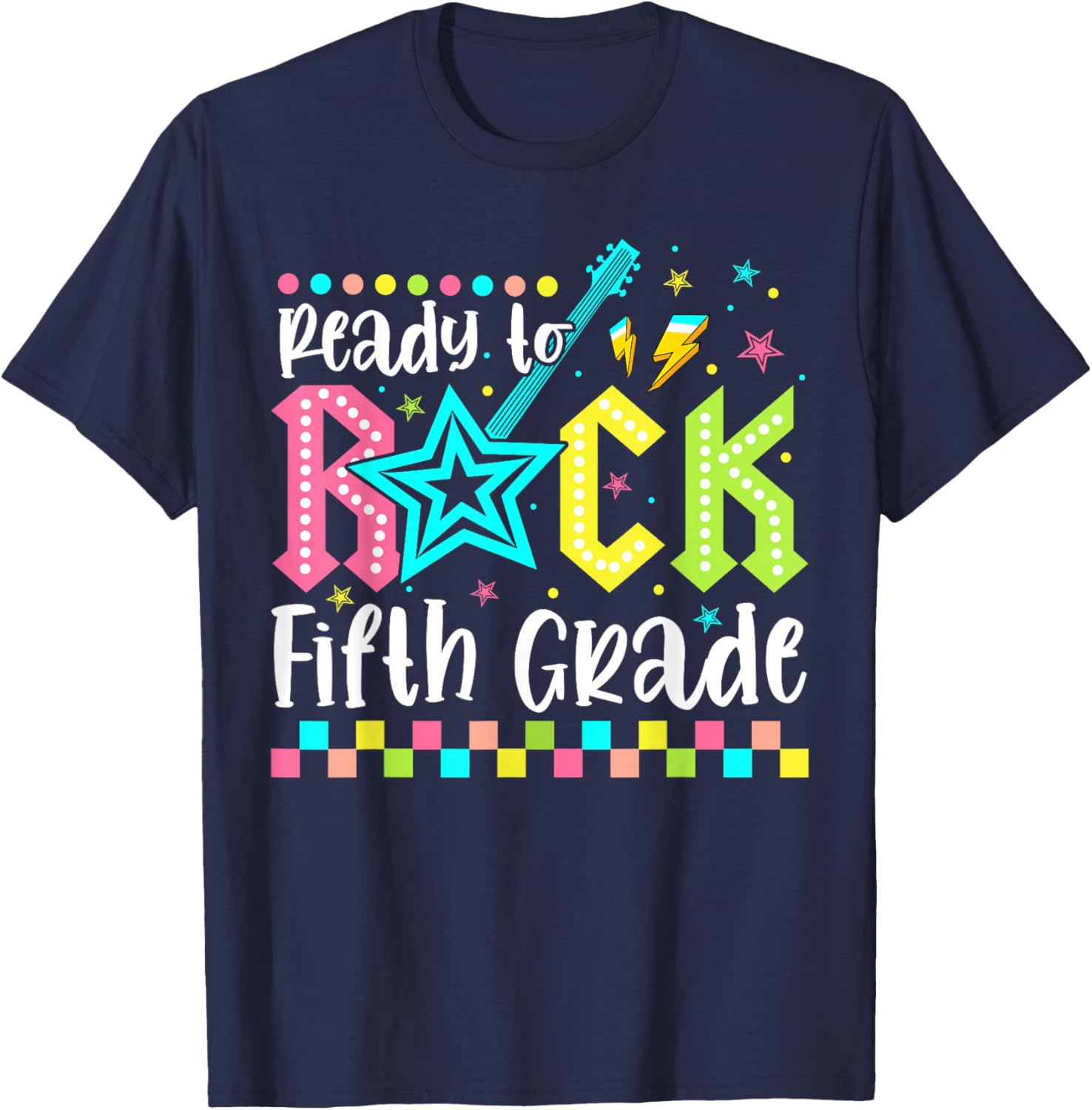 Ready To Rock Fifth Grade Back To School 5th Grade Boys Kids T-Shirt - T-Shirt | Navy