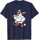 Baseball Playing Chicken Funny Sports Design T-Shirt - T-Shirt | Navy